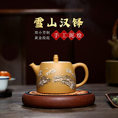 Amazon｜紫砂壺中国宜興原鉱の黄金段の泥の純手作業の色彩はお茶を